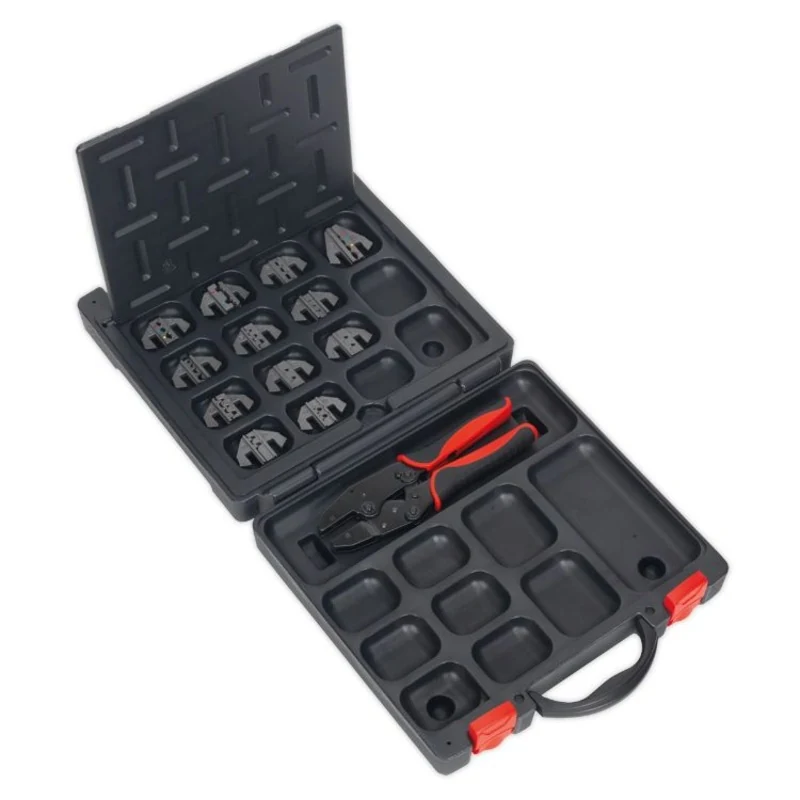 Sealey Ratchet Crimping Tool, Jaws and Storage Case